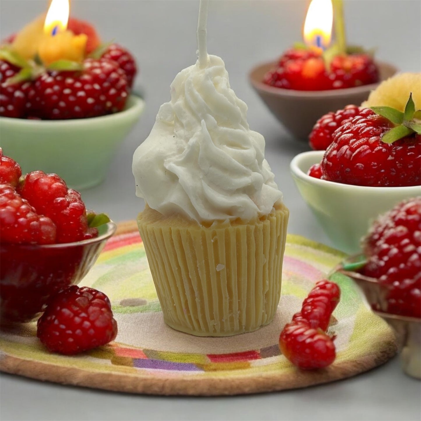 Vanilla Cloud Puff Cupcake Candle