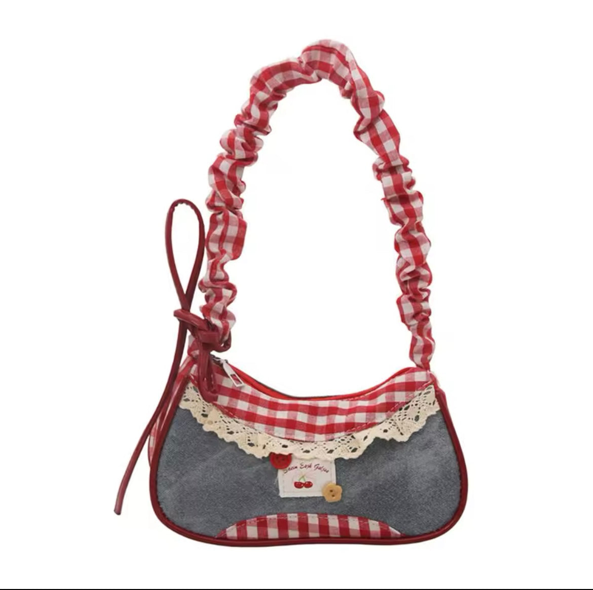 Gingham & Bow Mini Handbags Shoulder strap
Korean Hand-held